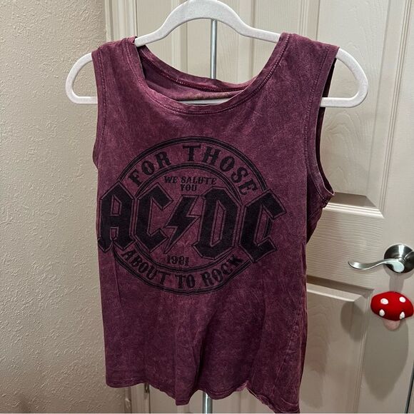 * AC/DC Graphic Stonewash Muscle Tee - Picture 4 of 13